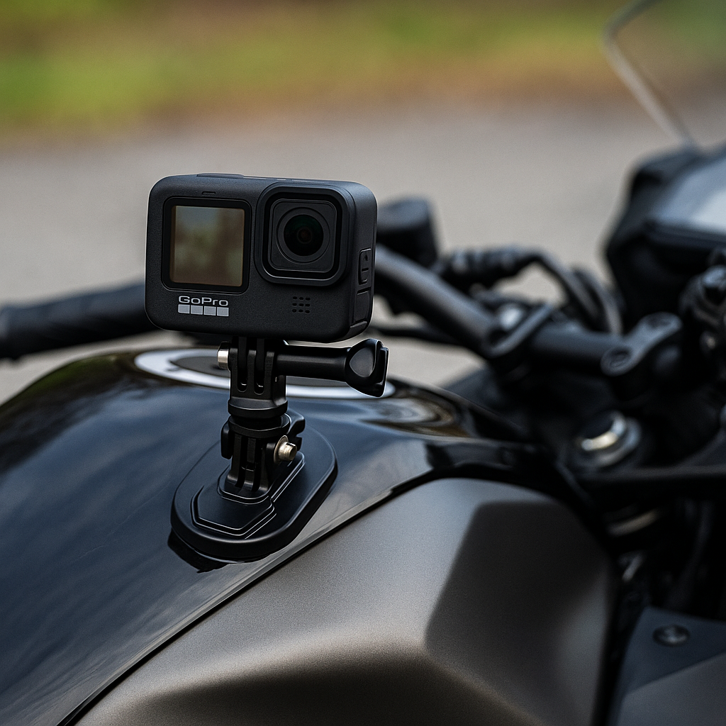 고프로가 장착 된 오토바이