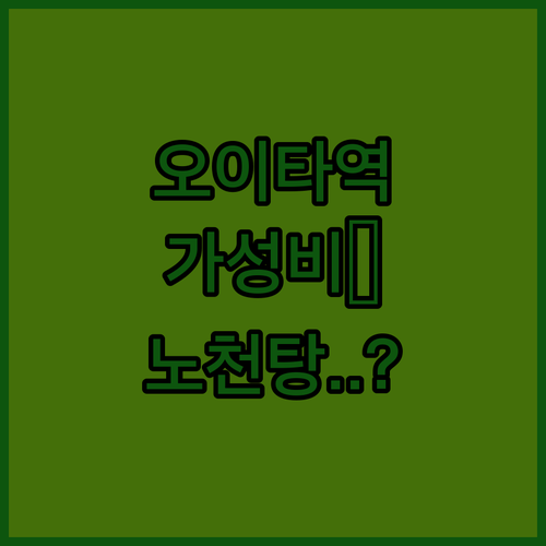 오이타역 근처 가성비 호텔부터 노천탕..