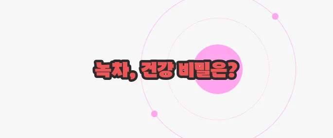 녹차 효능 한 번 정리해볼까요