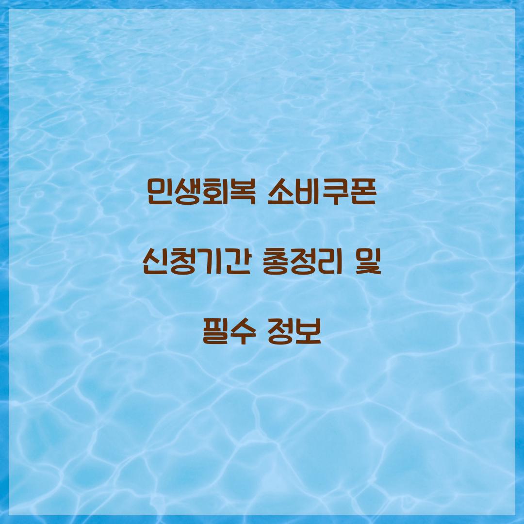 민생회복 소비쿠폰 신청기간