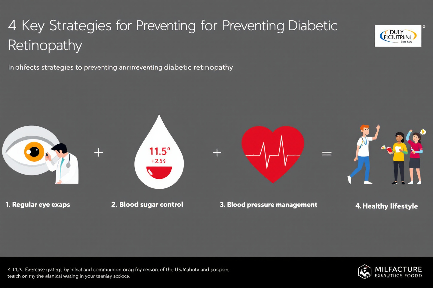 📌 (그림 4 삽입) 프롬프트: "당뇨망막병증 예방을 위한 4가지 핵심 전략을 요약한 다이어그램"