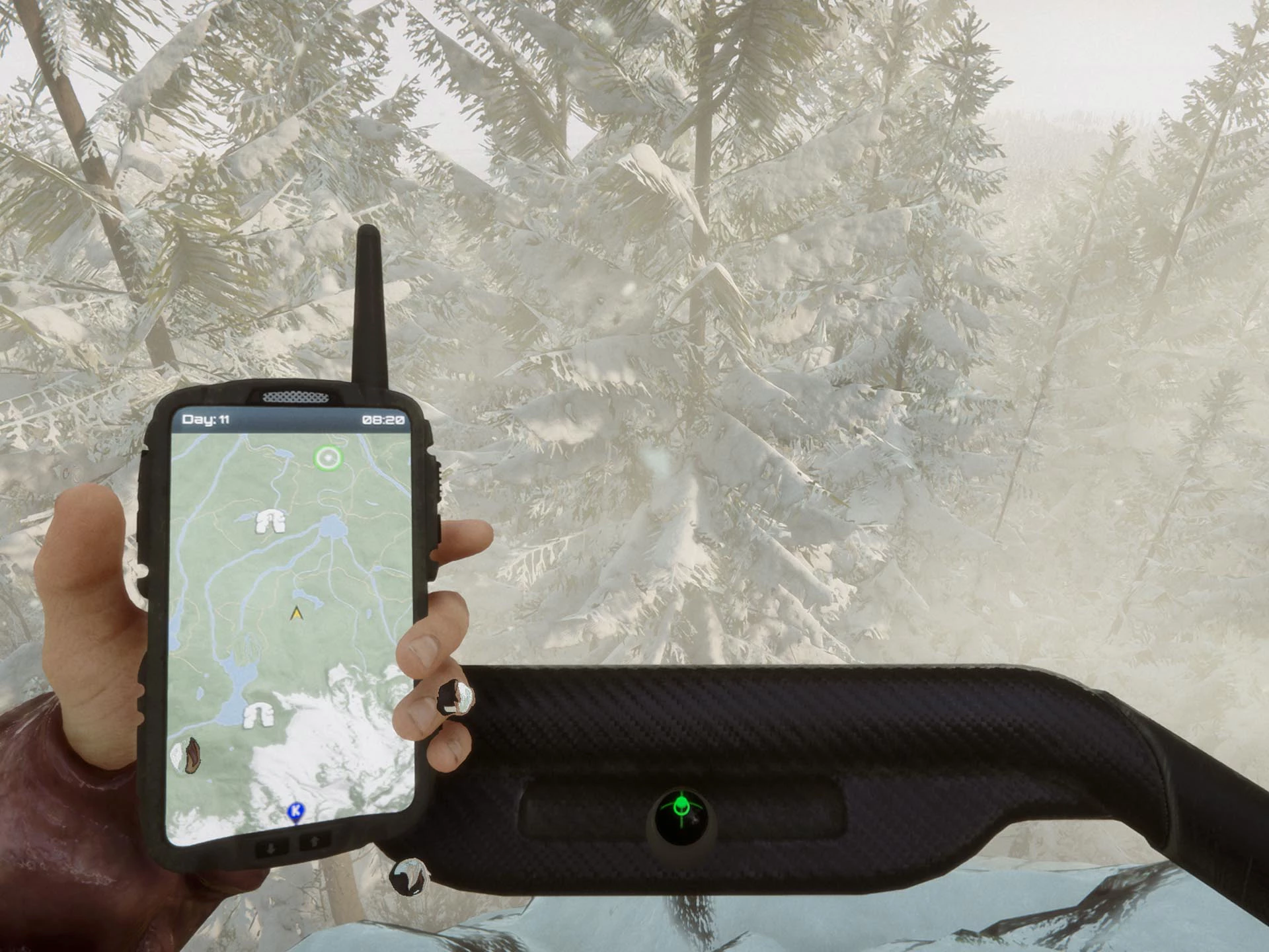 이동 전에 지도를 켜고 목적지 보는 모습