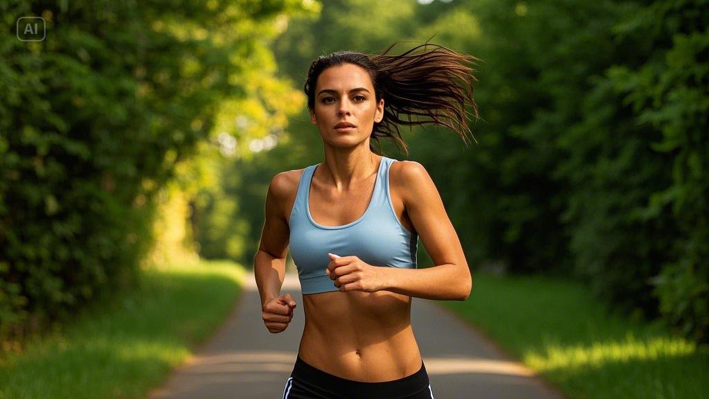 A healthy woman is running.