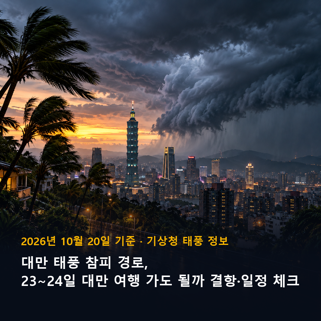 대만 태풍 참피 경로, 23~24일 대만 여행 표지