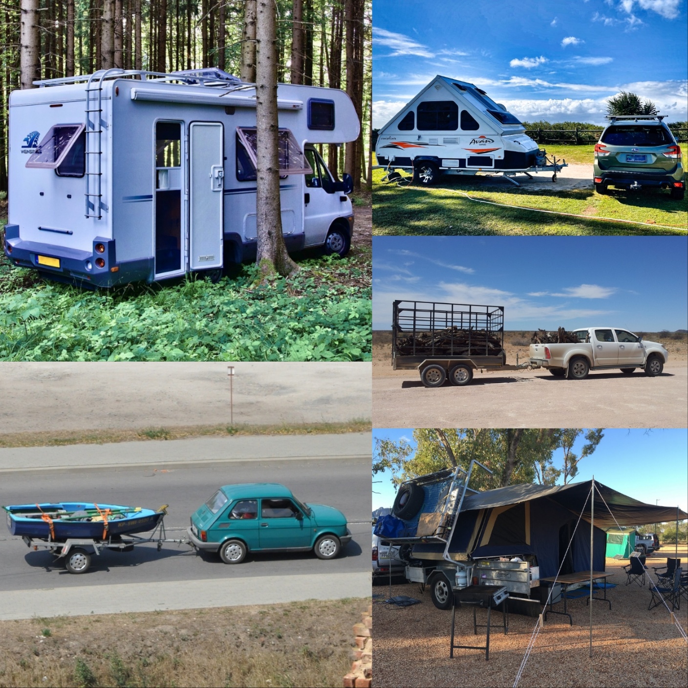 캠핑카와 카라반, 캠핑트레일러의 차이점, 텐트트레일러, 보트트레일러, 짐싣는 트레일러