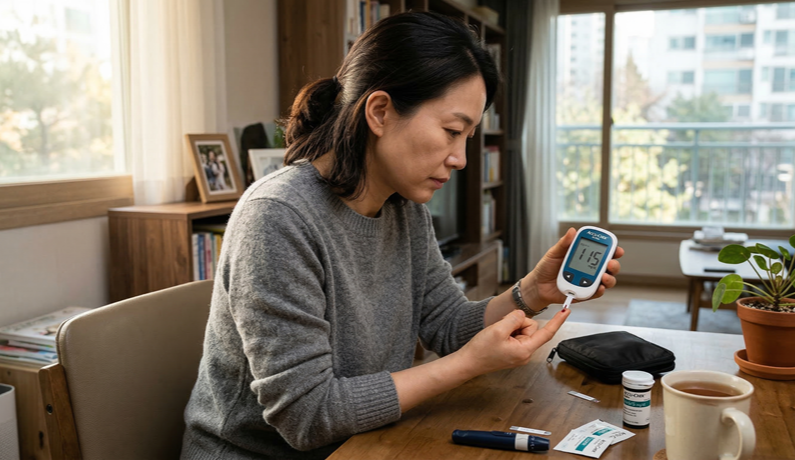 가정용 혈당 측정기를 이용한 당뇨 자가진단 방법