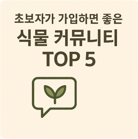 초보자가 가입하면 좋은 식물 커뮤니티 TOP 5