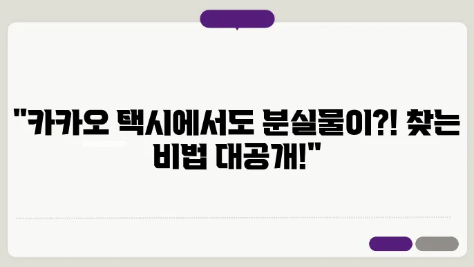 개인 및 카카오 택시 분실물 빠르게 찾는 방법 분실물, 분실물 센터, 분실물 찾는 법