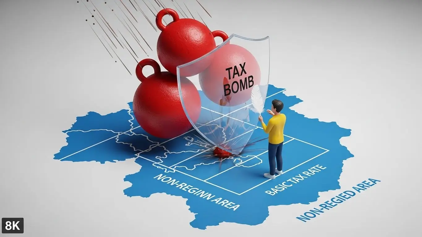 무거운 세금 폭탄인 중과세를 피하고 가벼운 기본세율 혜택을 받는 비규제지역 2주택자의 안도하는 모습