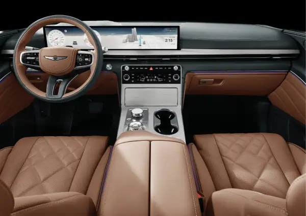 제네시스 gv80 운전석 실내 모습