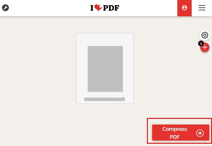 우측하단 압축 PDF 클릭