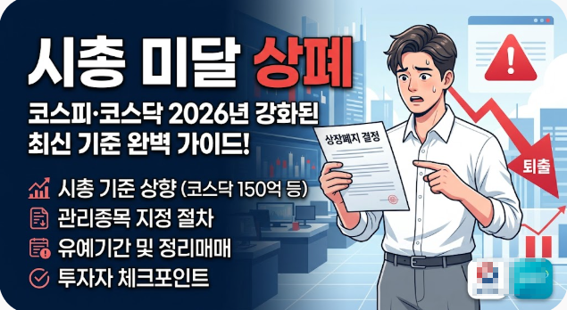 시총 미달 상폐 요건 절차