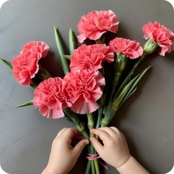 카네이션 꽃다발 만들기 아이와 함께 만들어 