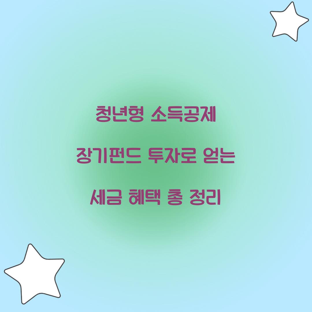 청년형 소득공제 장기펀드