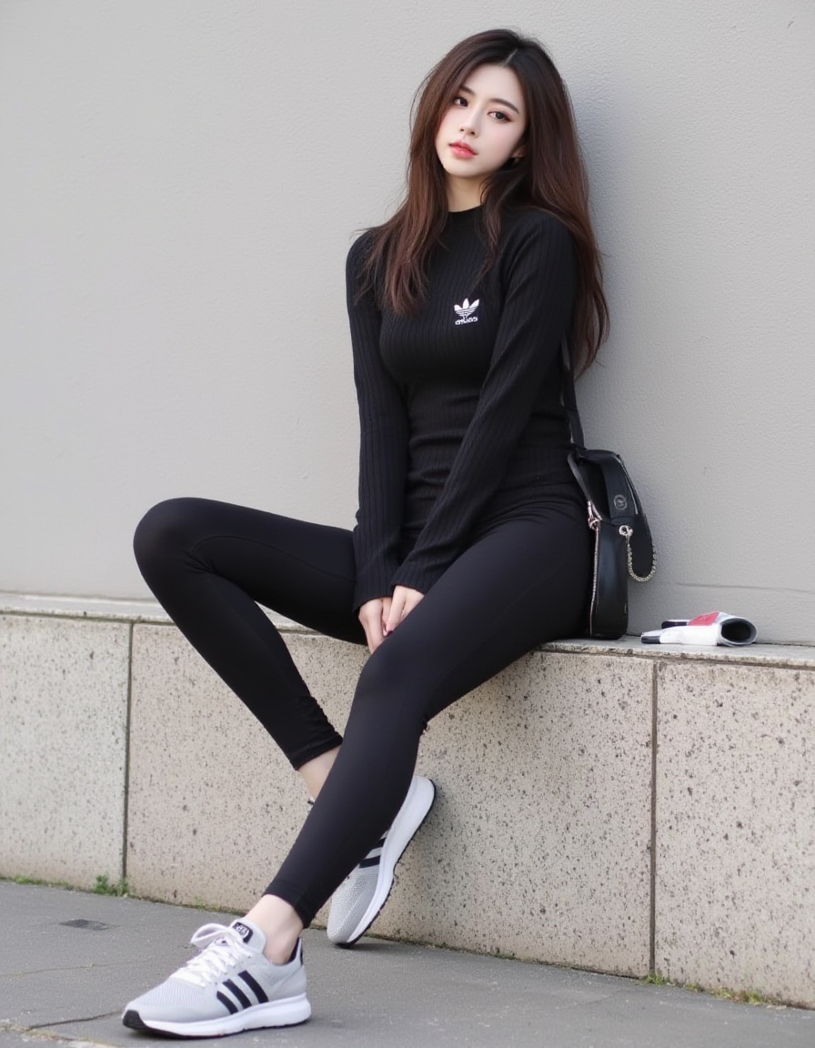 아디다스 오리지널스 아디폼 TRXN 코어 랙과 레깅스 코디