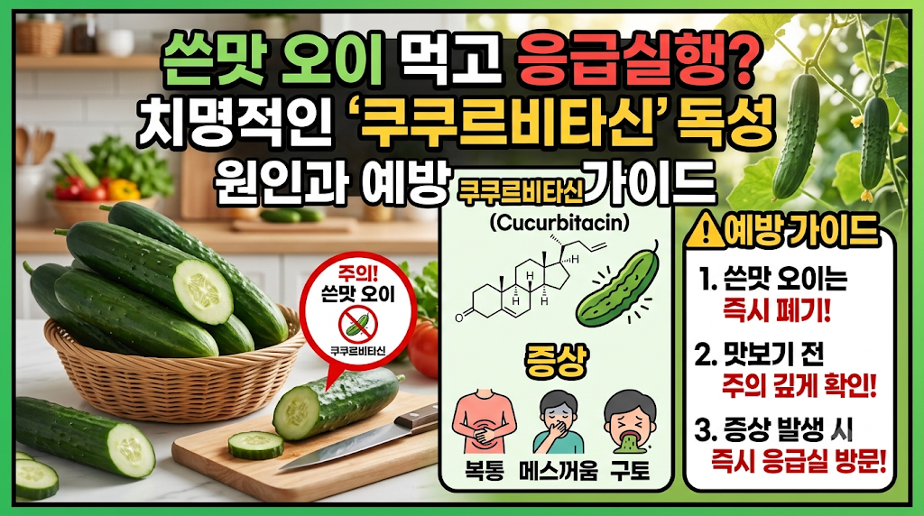 쓴맛 오이 먹고 응급실행? 치명적인 '쿠쿠르비타신' 독성 원인과 예방 행동 가이드