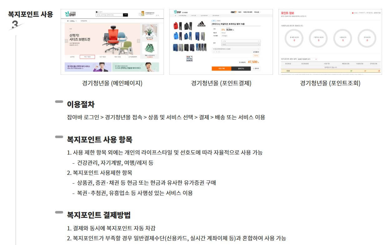 포인트 지급액과 사용처