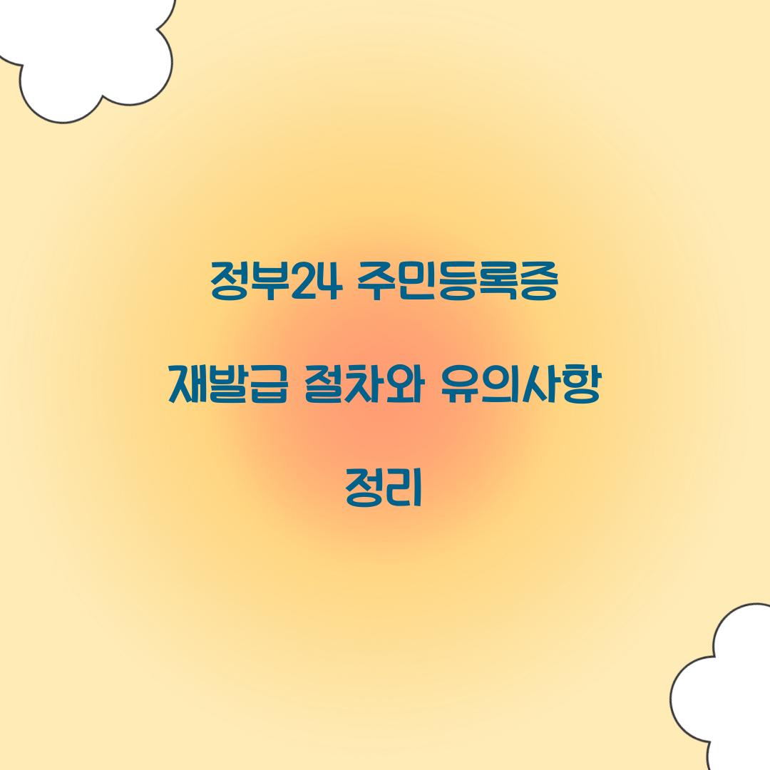 정부24 주민등록증 재발급