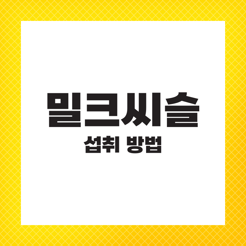 밀크씨슬 영양제 복용법 효과 하루 권장량