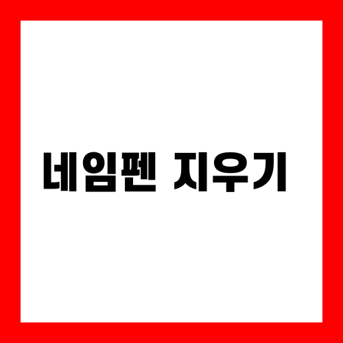 네임펜 지우기