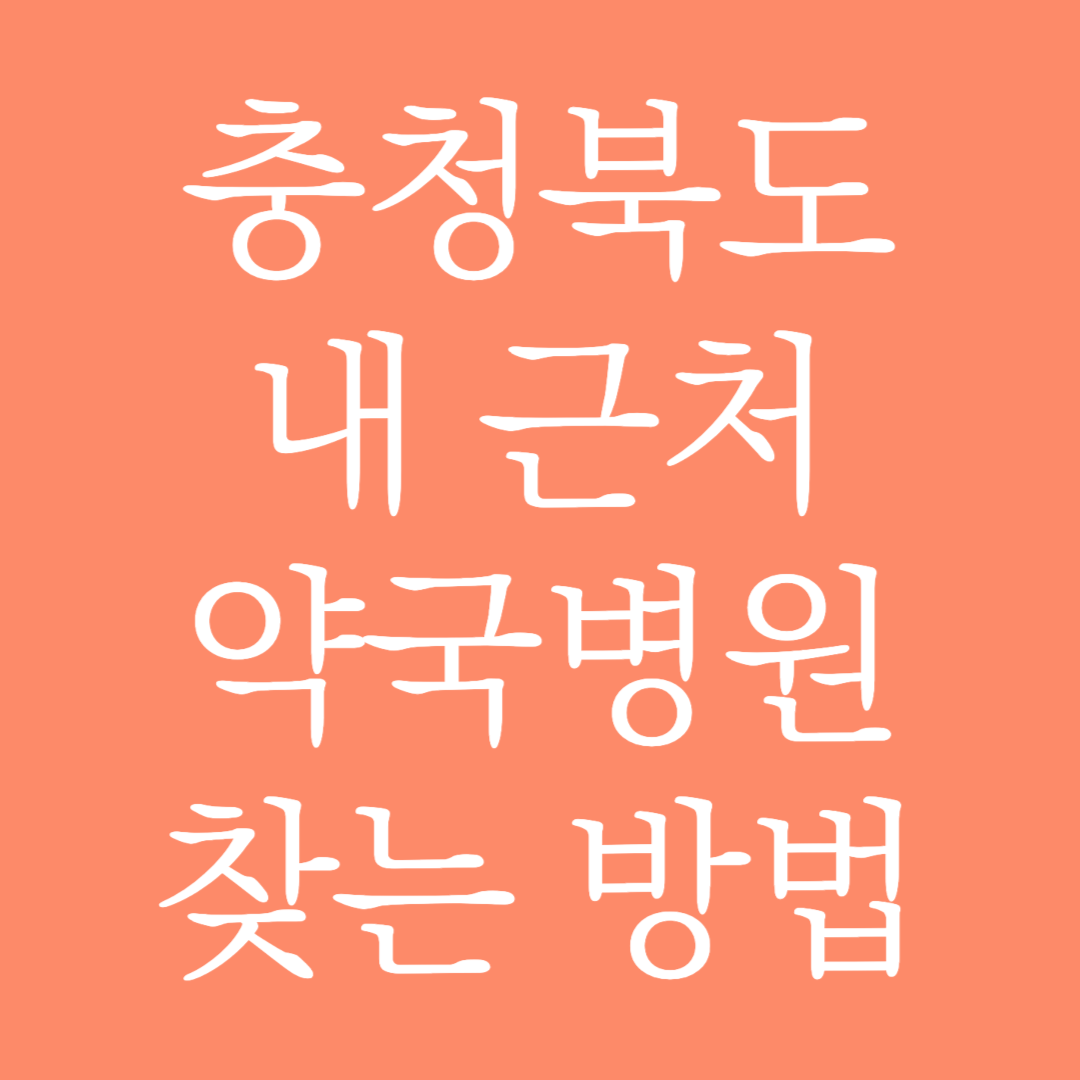 충청북도 내 근처 약국병원 찾는 방법