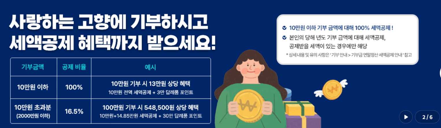 고향사랑 기부제 세액공제