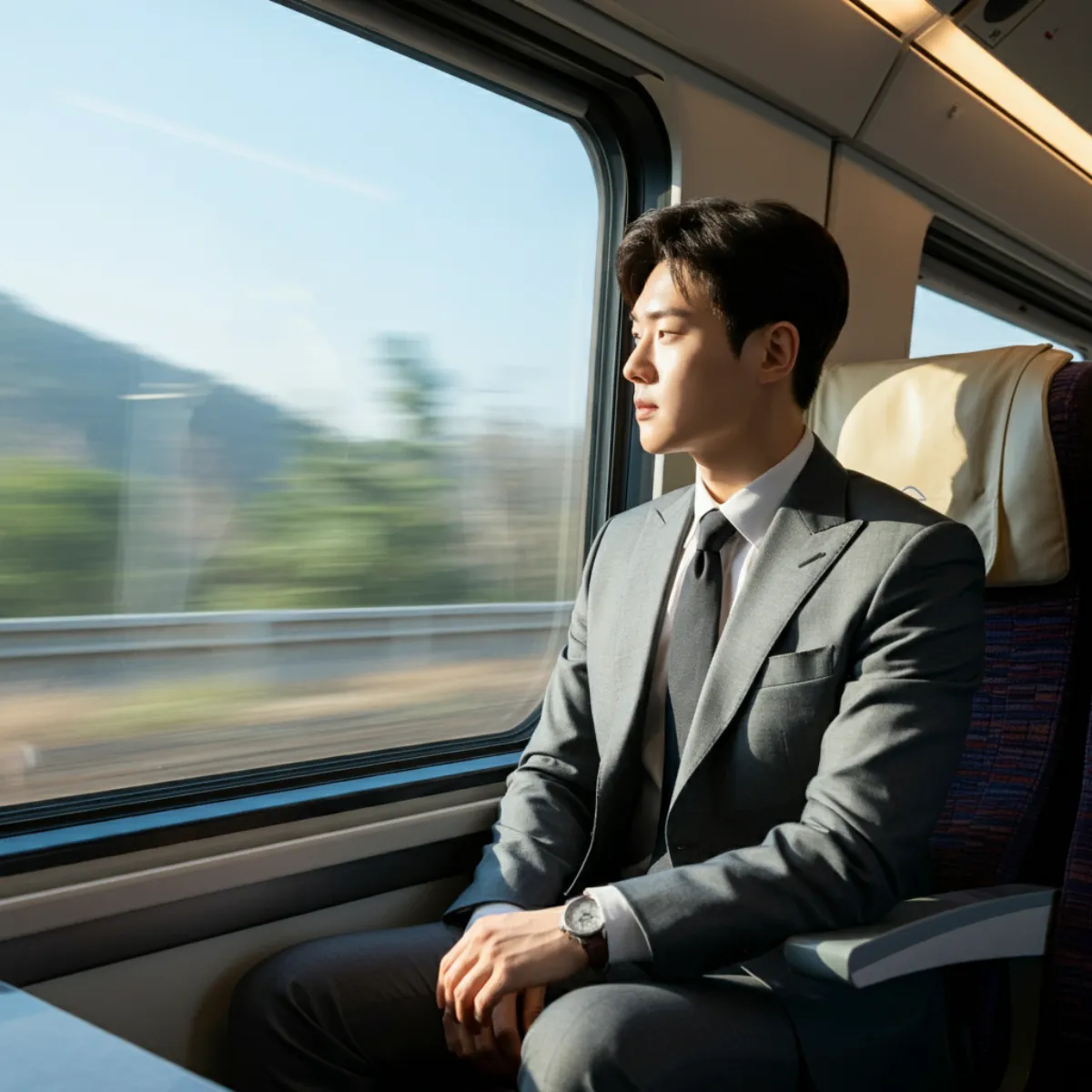 기차에서-정장입고-출근하는-한국남자02