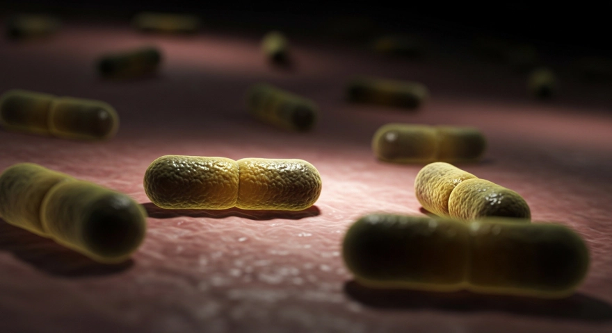 헬리코박터균을 확대해 표현한 시각 이미지