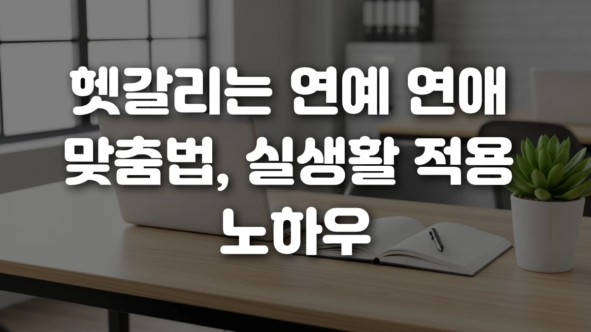 헷갈리는 연예 연애 맞춤법 실생활 적용 노하우