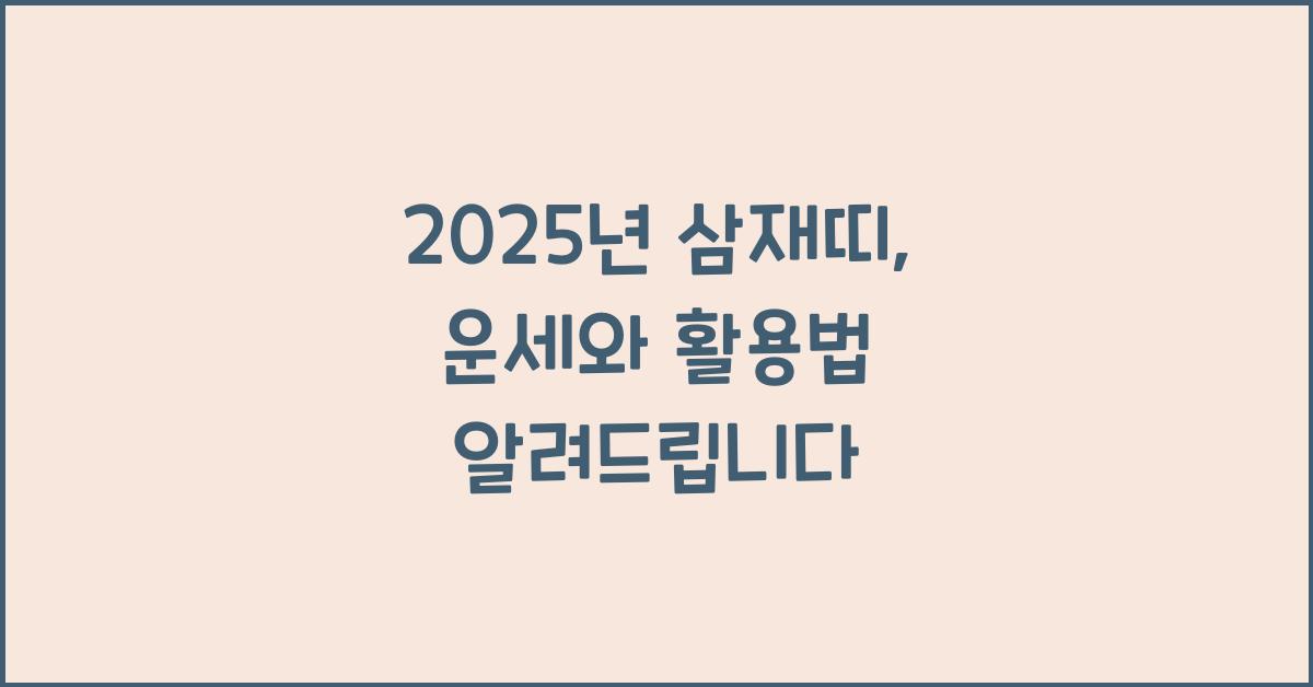 2025년 삼재띠