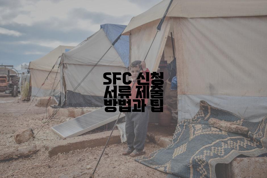 SFC 신청 서류 제출 방법과 팁