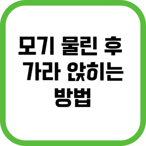 모기 물린 후 가라 앉히는 방법