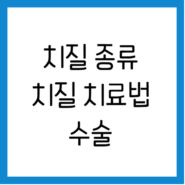 치질 종류 치질 수술