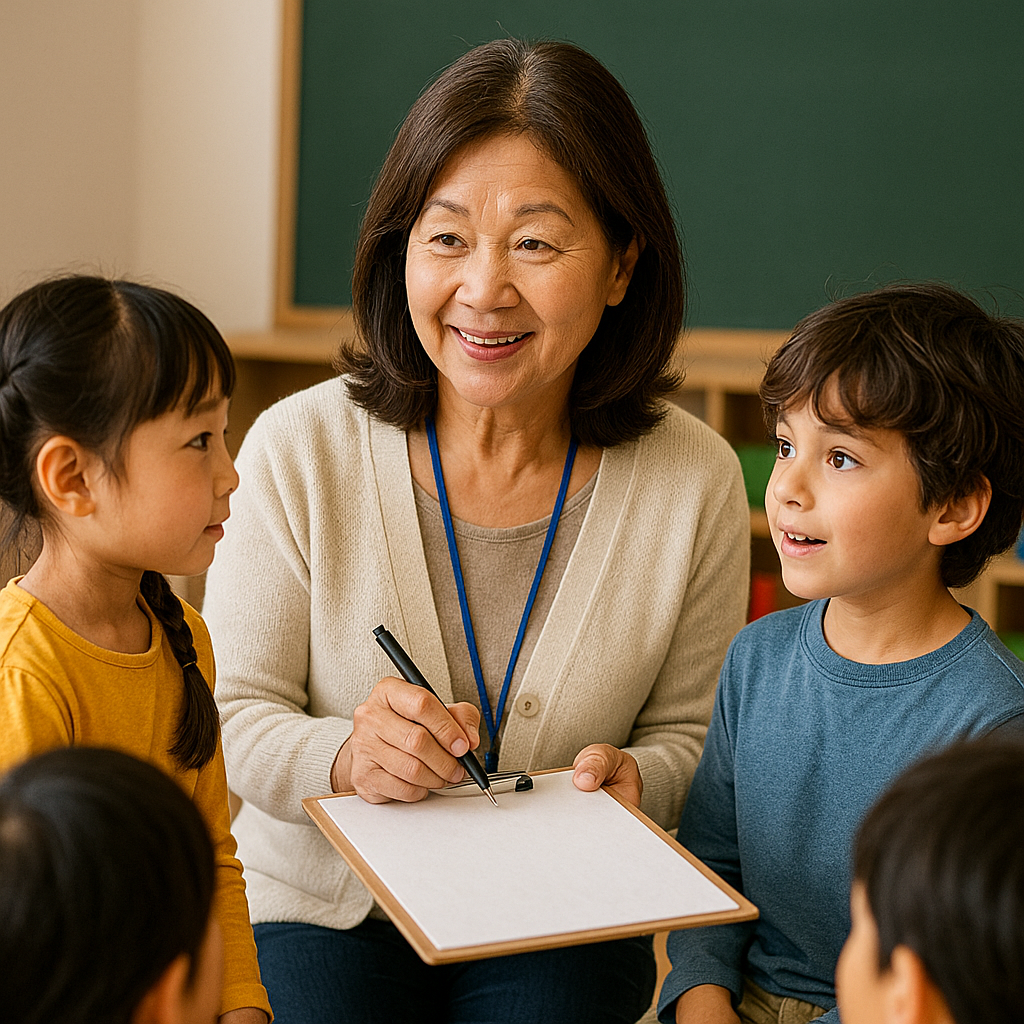 중장년 여성 방과후지도사 이미지