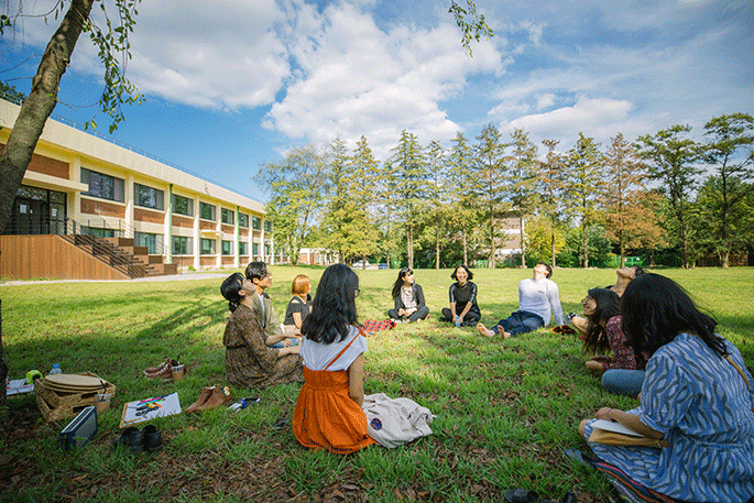 경기 상상 캠퍼스 사진 지도 텐트 디자인 지도 멀티벙커 교육