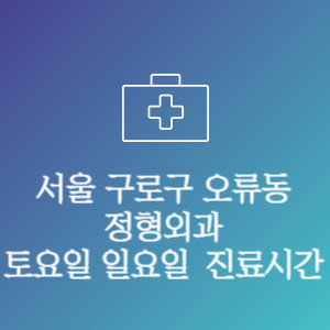 서울 구로구 오류동 정형외과 주말 토요일 일요일 문여는 병원 진료시간