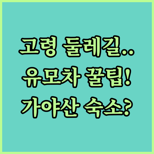 고령 대가야둘레길 유모차 나들이 계획..
