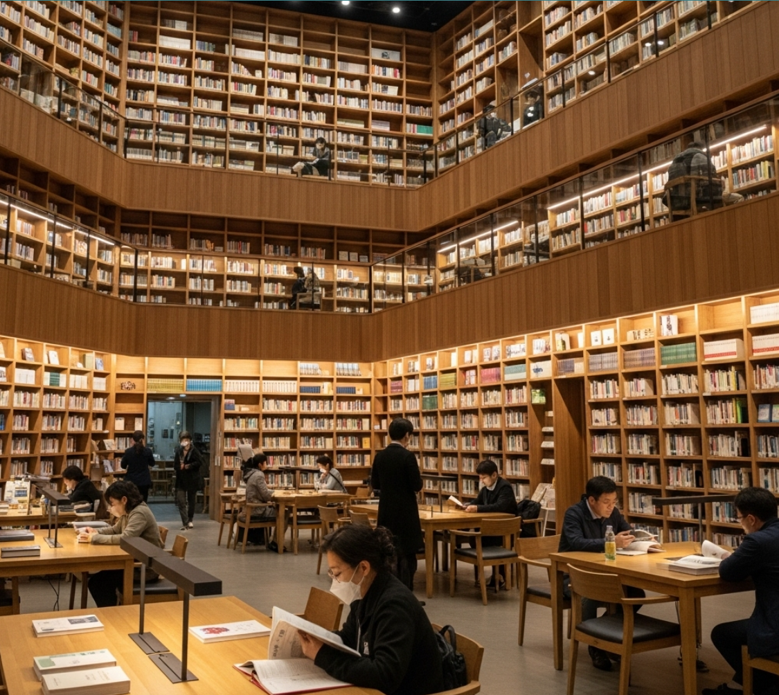 파주 지혜의 숲: 책 향기 속 따뜻한 실내 여행