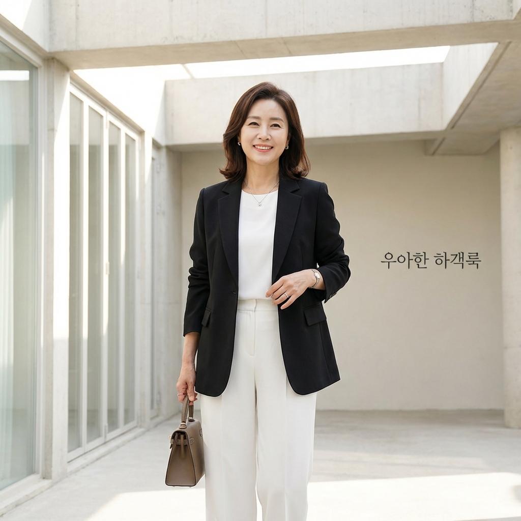 50대 블랙 자켓 코디 시 날씬해 보이는 법