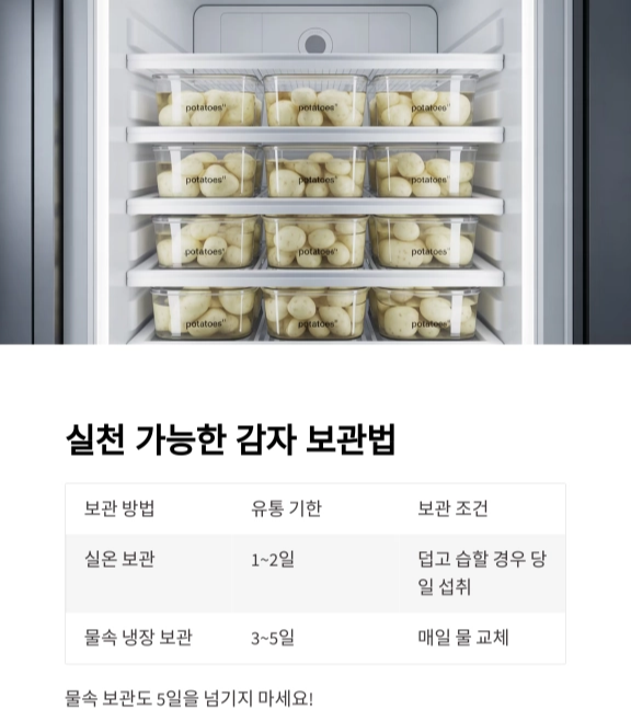 삶은 감자 : 신선함을 오래 유지하는 비밀은 물속에 있다