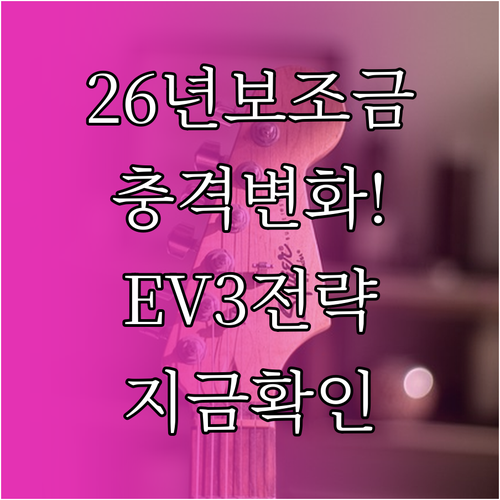 2026년 전기차 보조금 변화 전망과..