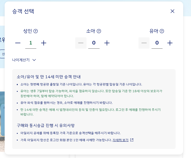 대한항공 항공권 예약