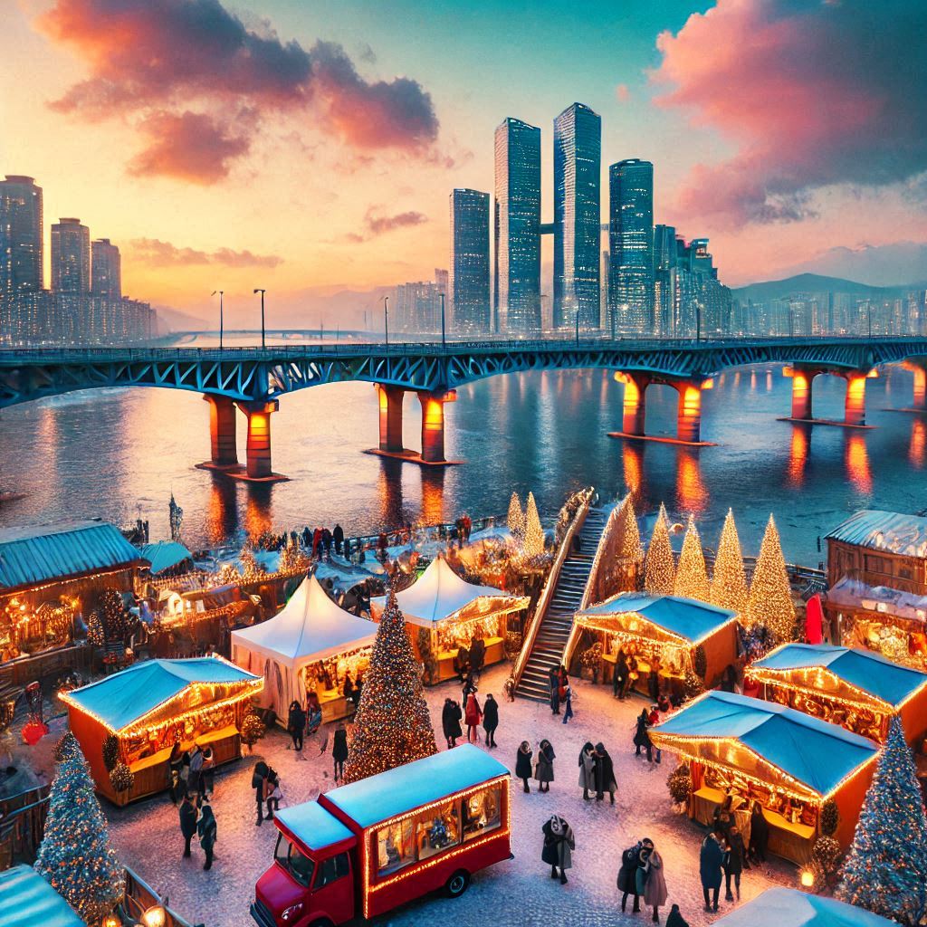 한강 크리스마스 마켓 푸드트럭과 포토존 소개