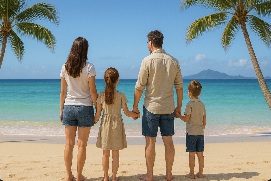 행복한 가족여행 사진