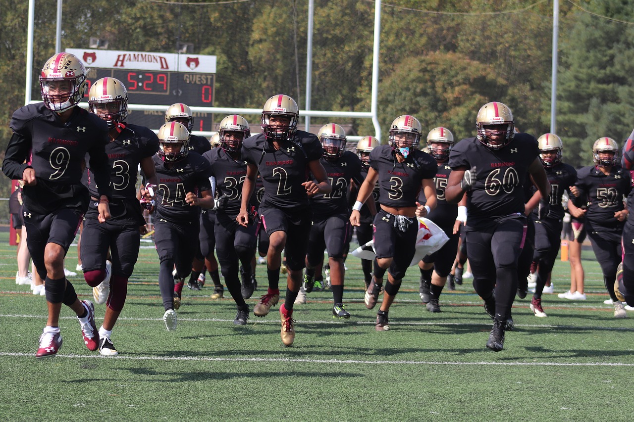 미국 메릴랜드 고등학교 운동부 학생들 사진
