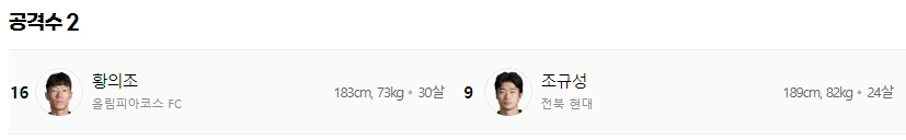 대한민국 축구 대표팀 공격수