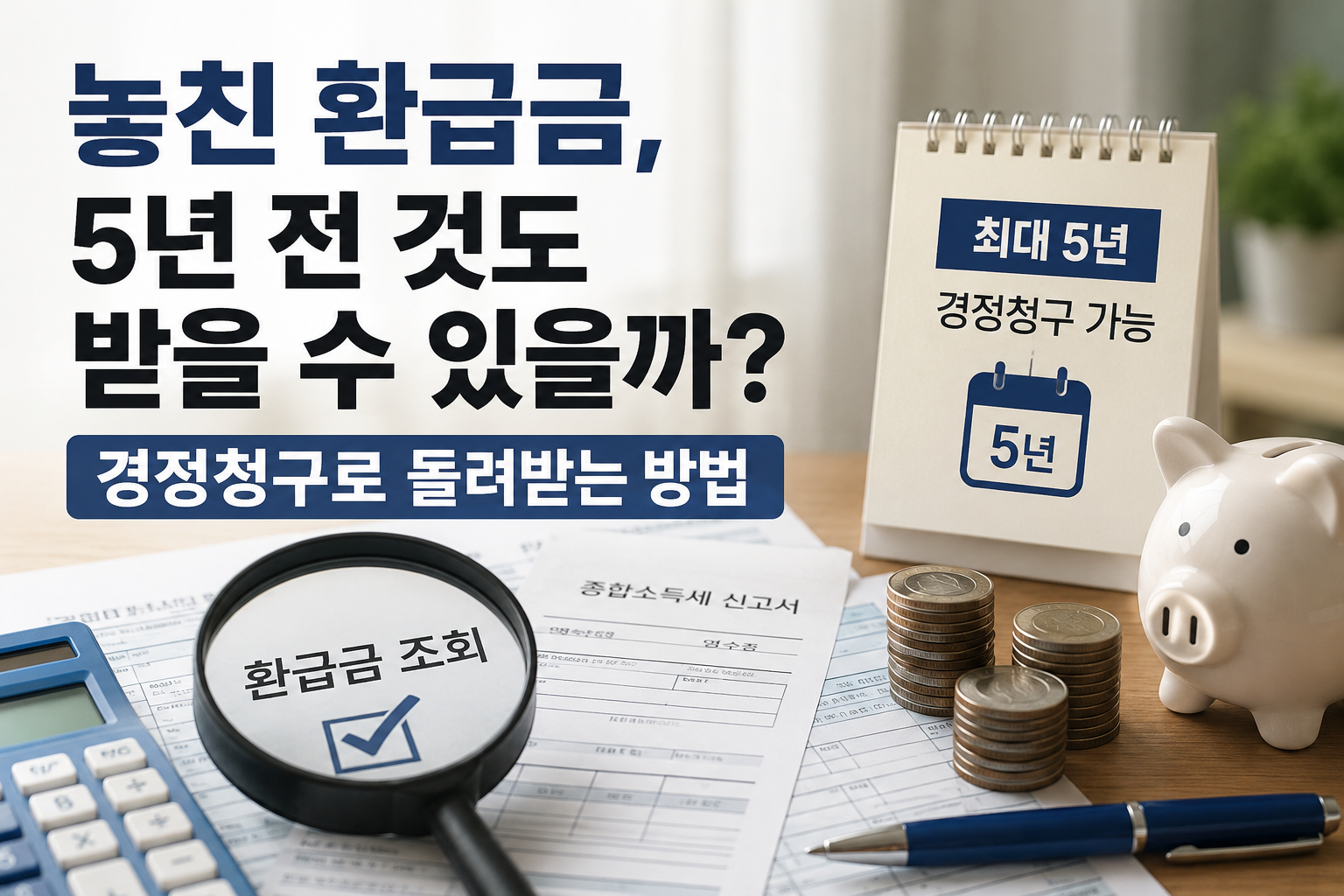 놓친 종합소득세 환급금을 경정청구로 최대 5년까지 돌려받는 방법 안내 이미지