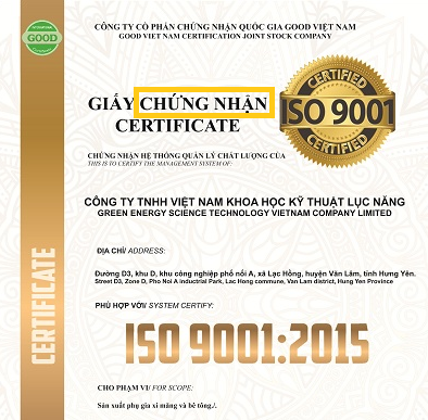 ISO 9001 인증서