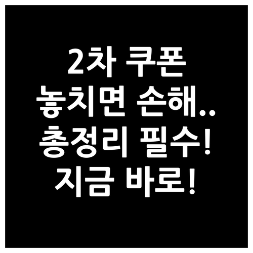 2차 민생회복 쿠폰, 신청 전 반드시..