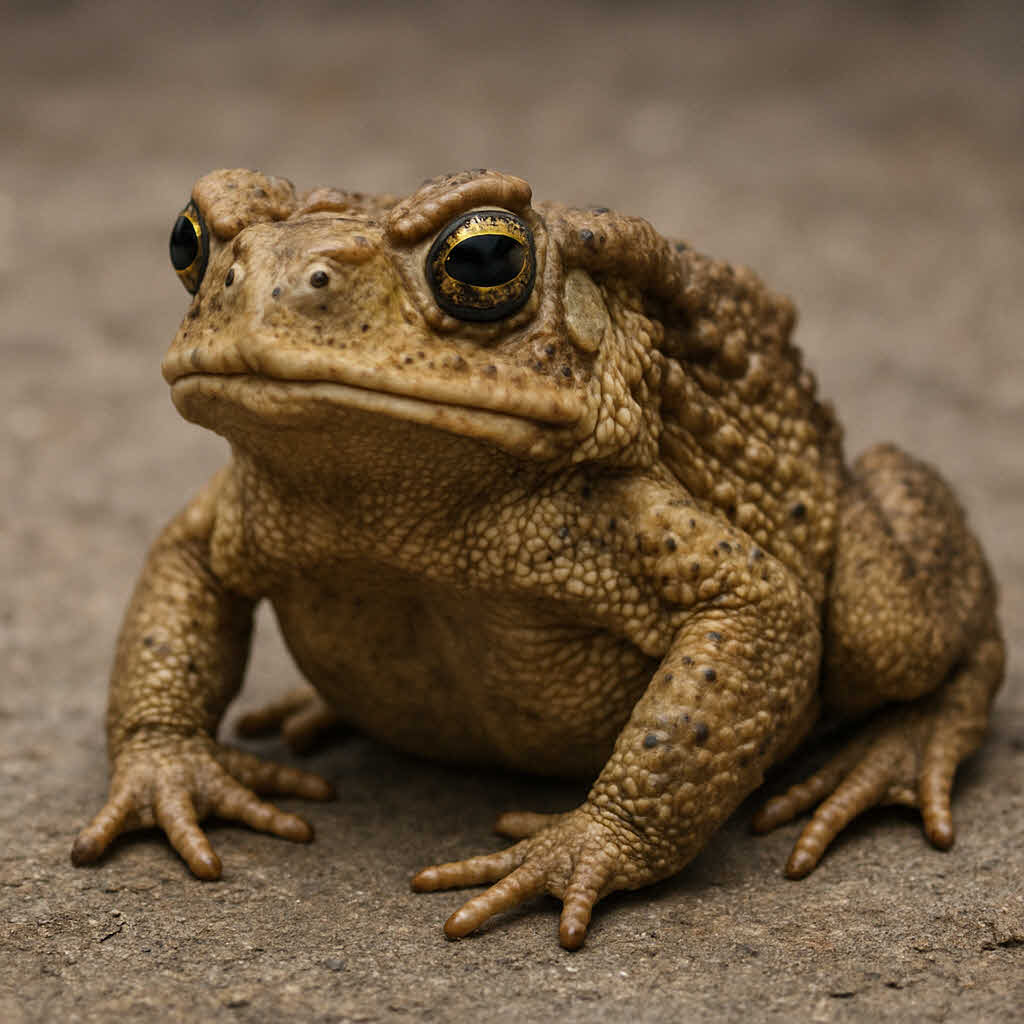 갈색 두꺼비 한마리